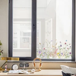 Spring Flower Butterfly Window Sticker Removable Home Decoration Glass Display Window Bathroom Bathtub Surface Electrostatic Sticker