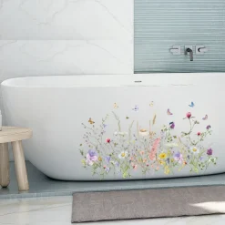 Spring Flower Butterfly Window Sticker Removable Home Decoration Glass Display Window Bathroom Bathtub Surface Electrostatic Sticker