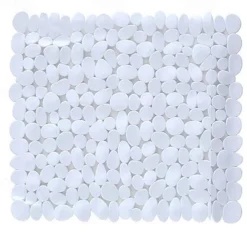 Square Bath Mat Non-slip Shower Mats - 21 x 21 inch Non Slip Bathtub Mat with Suction Cup, Safety Shower Stall Mats for Kids & Elderly, Shower Mat with Drain Holes, Machine Washable