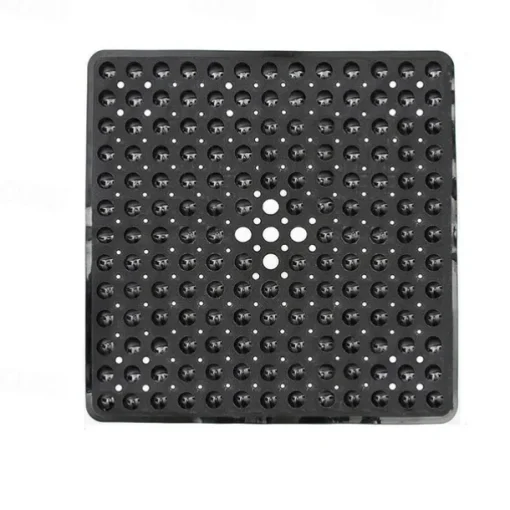Square Bath Mat Non-slip Shower Mats - 21 x 21 inch Non Slip Bathtub Mat with Suction Cup, Safety Shower Stall Mats for Kids & Elderly, Shower Mat with Drain Holes, Machine Washable, Clear White