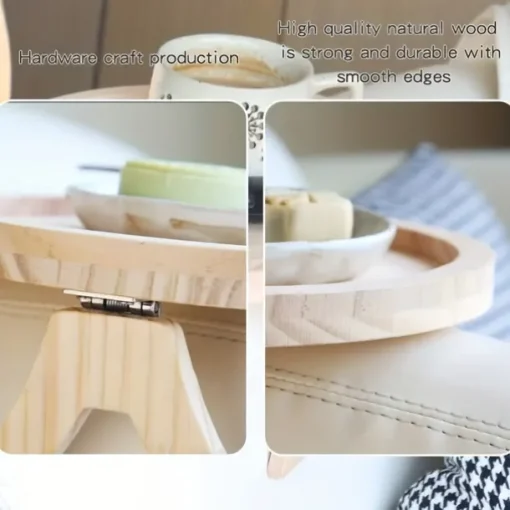 Stable Sofa Armrest Table 1 Tray Armrest Table Clip, Automatically Fixes The Tabletop, Perfect for Small Spaces, Great Gift for Family And Friends