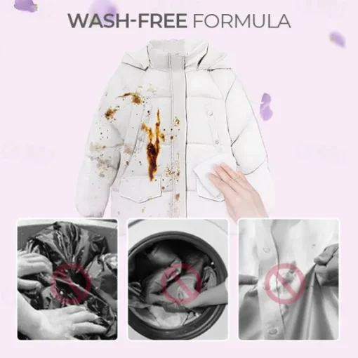 Stain Removal Wet Wipes Portable Emergency Quick and Convenient Emergency Stain Remover Wet Wipes for Clothes, Non-Wash, Gentle on Fabrics