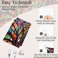 Stained Glass Mandala Wall Hanging Tapestry Wall Art Large Tapestry Mural Decor Photograph Backdrop Blanket Curtain Home Bedroom Living Room Decoration