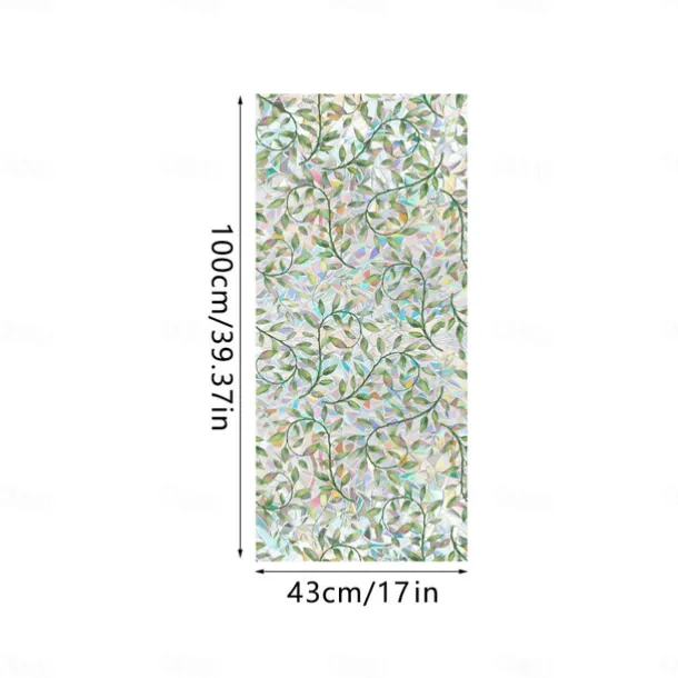 Stained Glass Window Slim Patch PVC Double sided Colored Plant and Flower Removable Window Patch