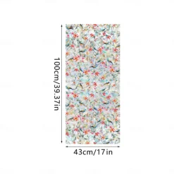 Stained Glass Window Slim Patch PVC Double sided Colored Plant and Flower Removable Window Patch