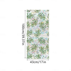 Stained Glass Window Slim Patch PVC Double sided Colored Plant and Flower Removable Window Patch