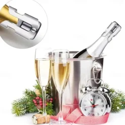 Stainless Steel Champagne Bottle Stopper Vacuum Sealed Sparkling Champagne Wine Bottle Saver Stopper Cap Bottle Opener Bar Tool Portable Stainless Latches Champagne Sparkling Wine Bottle Stopper