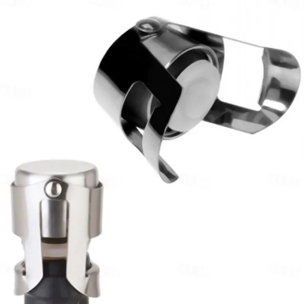 Stainless Steel Champagne Bottle Stopper Vacuum Sealed Sparkling Champagne Wine Bottle Saver Stopper Cap Bottle Opener Bar Tool Portable Stainless Latches Champagne Sparkling Wine Bottle Stopper