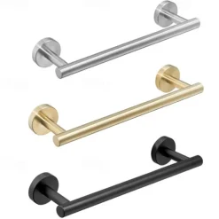 Stainless Steel Clothes And Hats Hook Bathroom Creative Roll Paper Towel Rack Single Pole Towel Rack Set Hook Five Piece Set