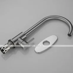 Stainless Steel Deck Mounted Kitchen Faucet, Nickel Brushed Multi-function Rotatable Kitchen Faucet with Hot and Cold Switch