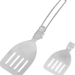 Stainless Steel Foldable Spatula Shovel, Portable Food Turner BBQ Tools,Outdoor SUS304 Compact & Durable Cooking Utensils for Camping, Hiking, Picnic, Travel, Easy to Use and Store