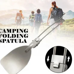 Stainless Steel Foldable Spatula Shovel, Portable Food Turner BBQ Tools,Outdoor SUS304 Compact & Durable Cooking Utensils for Camping, Hiking, Picnic, Travel, Easy to Use and Store