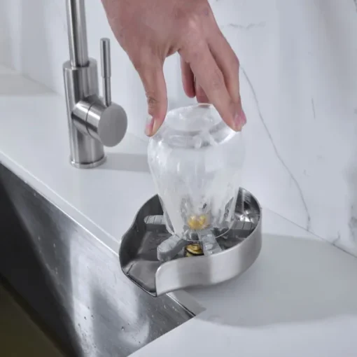 Stainless Steel Glass Rinser for Kitchen Sink, Glass Bottle Cup Washer for Sink Cup Rinser Clean Sink Attachment Accessories for Baby Bottle, Bar Wine Glass, and More Cups