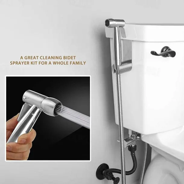 Stainless Steel Handheld Bidet Mixing Valve Toilet Bow Cleaning Set Bidet Sprayer Faucet Balcony Cleaning Accessories Washlet