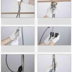 Stainless Steel Kitchen Faucet Pull Out with Sprayer, 360° Swivel Spout Vessel Taps with Cold and Hot Hose