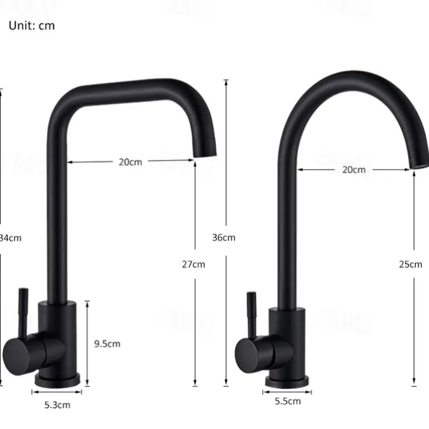 Stainless Steel Kitchen Sink Mixer Faucet, 360 Swivel Single Handle Kitchen Taps Deck Mounted, with Hot and Cold Water Hose Vessel Taps