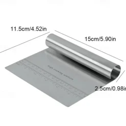 Stainless Steel Pastry Spatulas Cutter With Scale Pizza Dough Scraper Fondant Cake Decoration Tools Baking Kitchen Accessories
