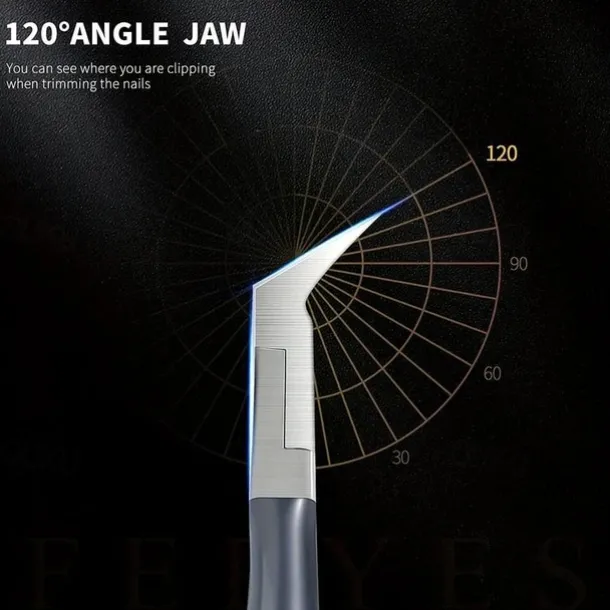 Stainless Steel Toenail Clippers with Sharp Pointed Tip for Ingrown and Thick Nails - Wide Jaw Podiatry Care Tool