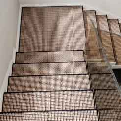 Stair Tread Rugs Geometric Non-Slip Carpet Non-Skid Safety Rug Slip Resistant Indoor Runner for Kids Elders and Pets