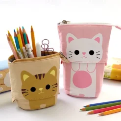 Standing Pencil Case Back to School Cute Telescopic Pen Holder Standing Pencil Pouch Organizer Pop up Pencil Bag Cosmetics Bag Portable Kawaii Stationary