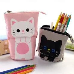 Standing Pencil Case Back to School Cute Telescopic Pen Holder Standing Pencil Pouch Organizer Pop up Pencil Bag Cosmetics Bag Portable Kawaii Stationary