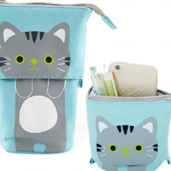 Standing Pencil Case Back to School Cute Telescopic Pen Holder Standing Pencil Pouch Organizer Pop up Pencil Bag Cosmetics Bag Portable Kawaii Stationary
