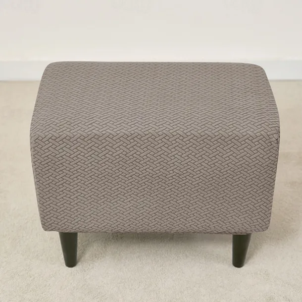 Stool Pedal Cover Jacquard Stretch Ottoman Slipcovers Thick Folding Storage Covers Square Footstool Protector with Elastic Bottom for Living Room