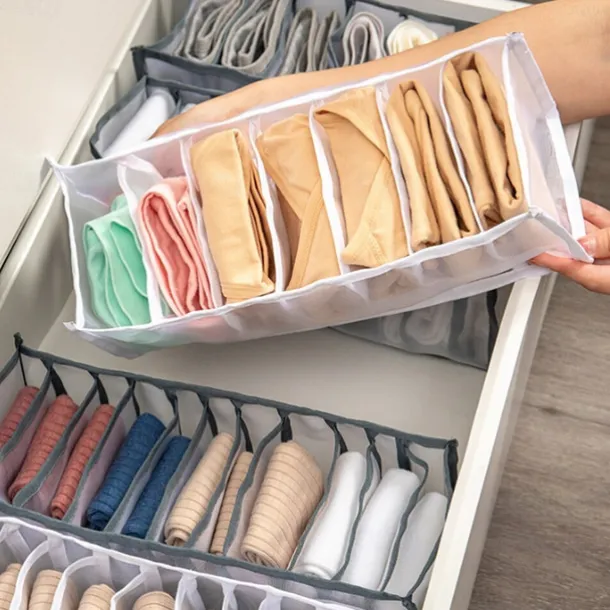 Storage Box 3pcs Folding Divider Storage Drawers For Underwear BRA Socks 6 7 11 Grade Bathroom Storage Containers
