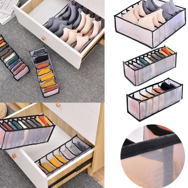 Storage Box 3pcs Folding Divider Storage Drawers For Underwear BRA Socks 6 7 11 Grade Bathroom Storage Containers