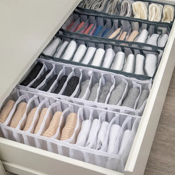 Storage Box 3pcs Folding Divider Storage Drawers For Underwear BRA Socks 6 7 11 Grade Bathroom Storage Containers