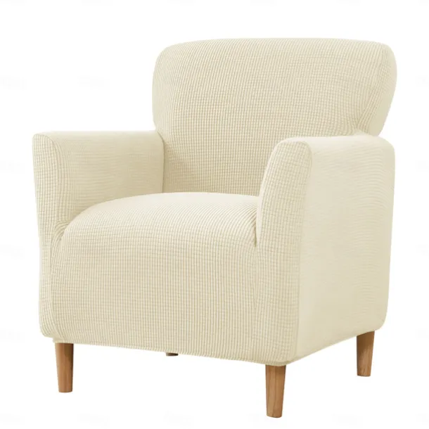 Stretch Armchair Cover Burgundy Slipcover 1 Seater Couch Furniture Protector with Elastic Bottom for Kids,Pet