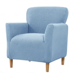 Stretch Armchair Cover Burgundy Slipcover 1 Seater Couch Furniture Protector with Elastic Bottom for Kids,Pet