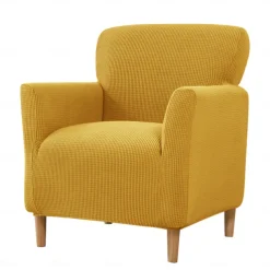 Stretch Armchair Cover Burgundy Slipcover 1 Seater Couch Furniture Protector with Elastic Bottom for Kids,Pet