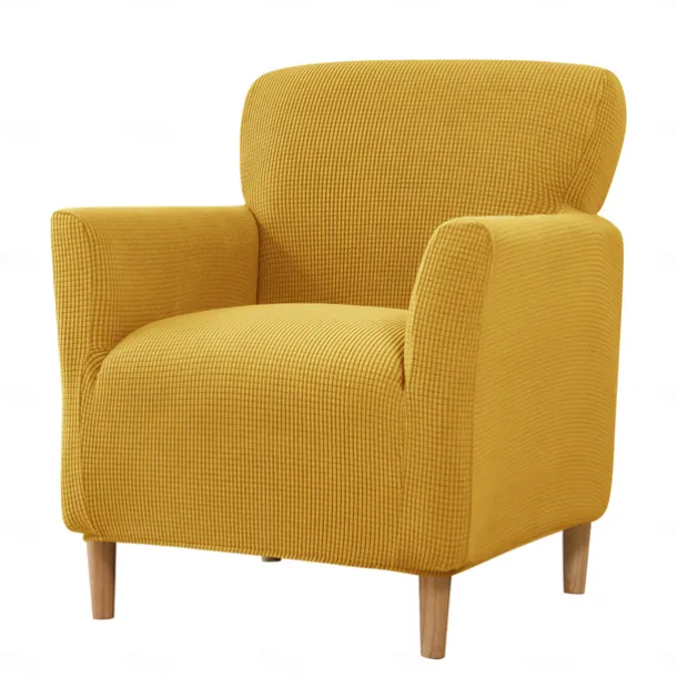 Stretch Armchair Cover Burgundy Slipcover 1 Seater Couch Furniture Protector with Elastic Bottom for Kids,Pet