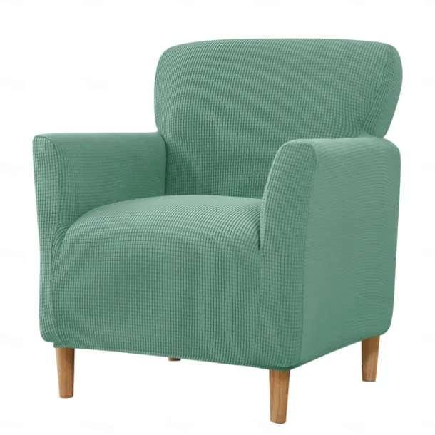 Stretch Armchair Cover Burgundy Slipcover 1 Seater Couch Furniture Protector with Elastic Bottom for Kids,Pet