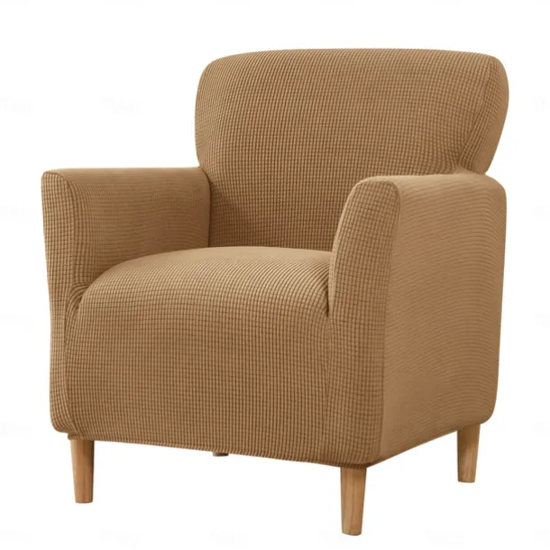 Stretch Armchair Cover Burgundy Slipcover 1 Seater Couch Furniture Protector with Elastic Bottom for Kids,Pet