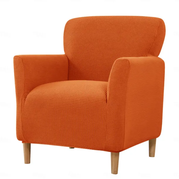 Stretch Armchair Cover Burgundy Slipcover 1 Seater Couch Furniture Protector with Elastic Bottom for Kids,Pet