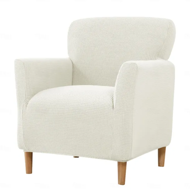 Stretch Armchair Cover Burgundy Slipcover 1 Seater Couch Furniture Protector with Elastic Bottom for Kids,Pet