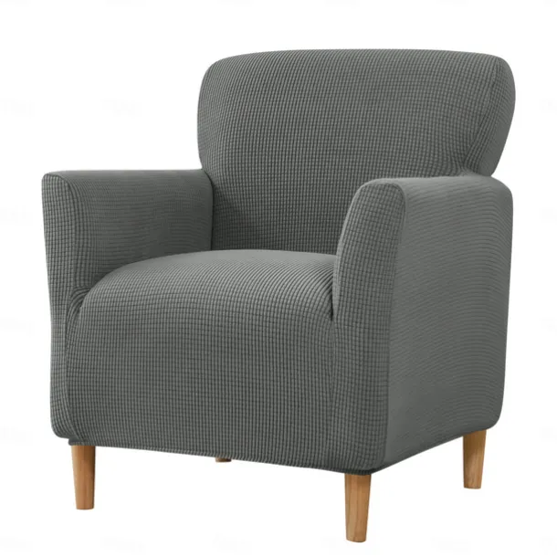 Stretch Armchair Cover Burgundy Slipcover 1 Seater Couch Furniture Protector with Elastic Bottom for Kids,Pet