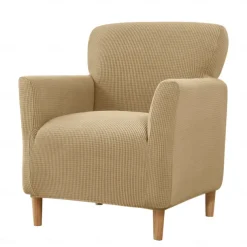 Stretch Armchair Cover Burgundy Slipcover 1 Seater Couch Furniture Protector with Elastic Bottom for Kids,Pet