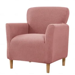 Stretch Armchair Cover Burgundy Slipcover 1 Seater Couch Furniture Protector with Elastic Bottom for Kids,Pet