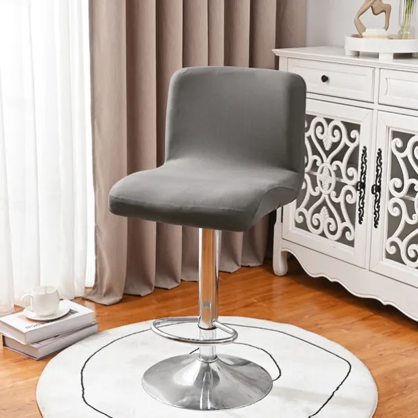 Stretch Bar Stool Cover Pub Counter Stool Chair Slipcover Square Swivel Barstool Chair Cover for Dining Room Cafe Seat Cover Protectors Non Slip with Elastic Bottom