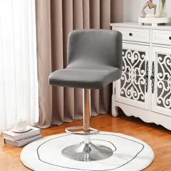 Stretch Bar Stool Cover Pub Counter Stool Chair Slipcover Square Swivel Barstool Chair Cover for Dining Room Cafe Seat Cover Protectors Non Slip with Elastic Bottom