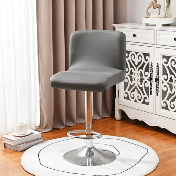 Stretch Bar Stool Cover Pub Counter Stool Chair Slipcover Square Swivel Barstool Chair Cover for Dining Room Cafe Seat Cover Protectors Non Slip with Elastic Bottom
