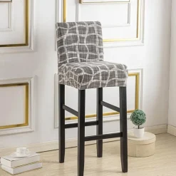 Stretch Bar Stool Cover Pub Counter Stool Chair Slipcover for Dining Room Cafe Furniture Seat Cover Stretch Protectors Non Slip with Elastic Bottom