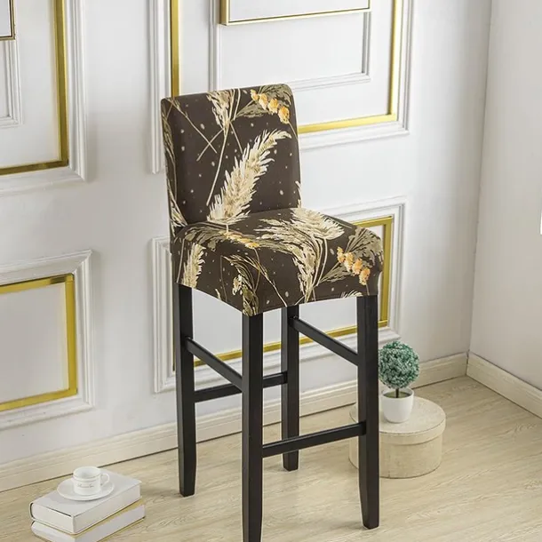 Stretch Bar Stool Cover Pub Counter Stool Chair Slipcover for Dining Room Cafe Furniture Seat Cover Stretch Protectors Non Slip with Elastic Bottom