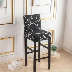 Stretch Bar Stool Cover Pub Counter Stool Chair Slipcover for Dining Room Cafe Furniture Seat Cover Stretch Protectors Non Slip with Elastic Bottom