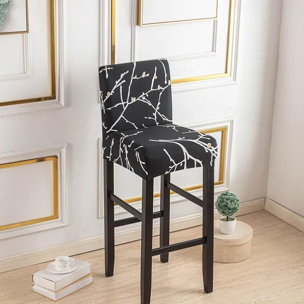 Stretch Bar Stool Cover Pub Counter Stool Chair Slipcover for Dining Room Cafe Furniture Seat Cover Stretch Protectors Non Slip with Elastic Bottom