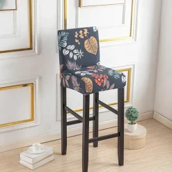 Stretch Bar Stool Cover Pub Counter Stool Chair Slipcover for Dining Room Cafe Furniture Seat Cover Stretch Protectors Non Slip with Elastic Bottom