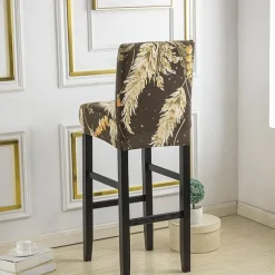 Stretch Bar Stool Cover Pub Counter Stool Chair Slipcover for Dining Room Cafe Furniture Seat Cover Stretch Protectors Non Slip with Elastic Bottom